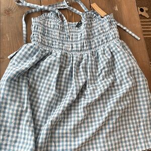 Blue Gingham Smocked Dress